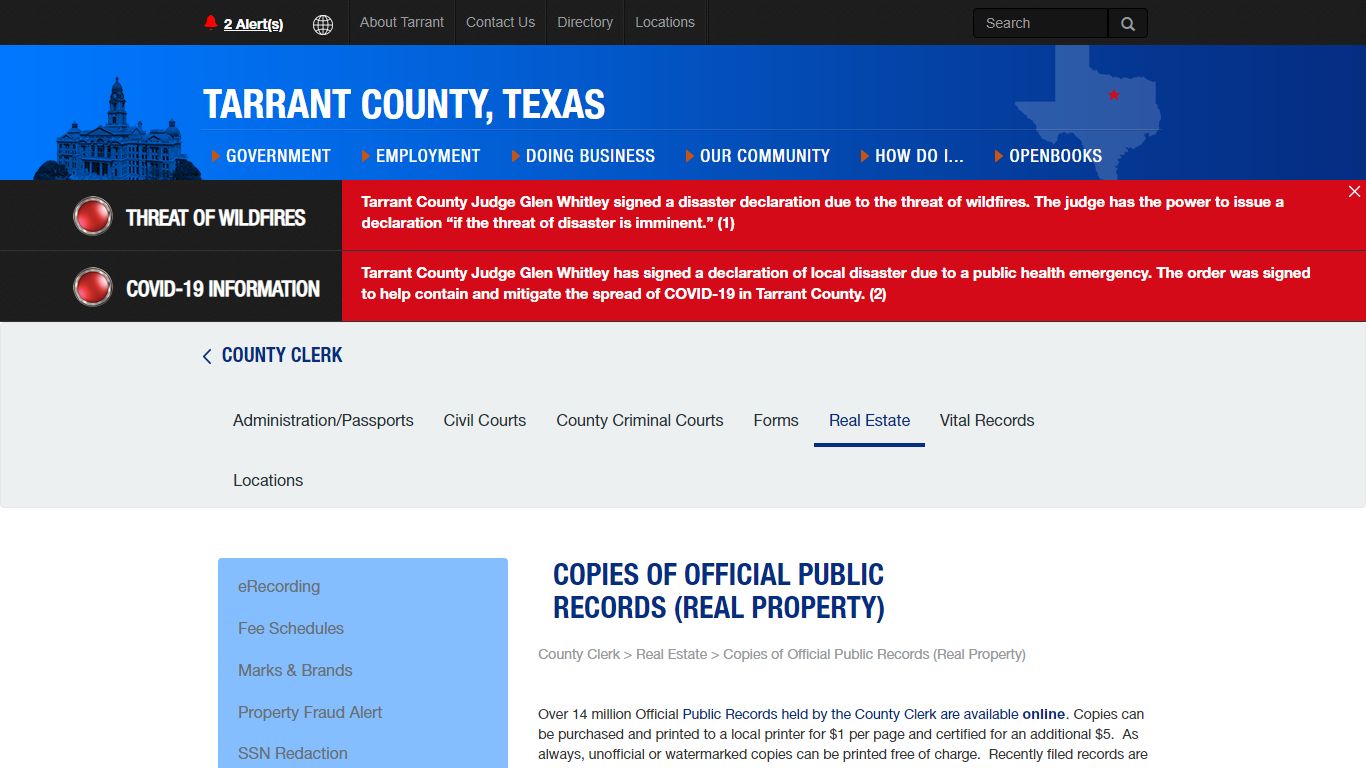 Copies of Official Public Records ... - Tarrant County, Texas