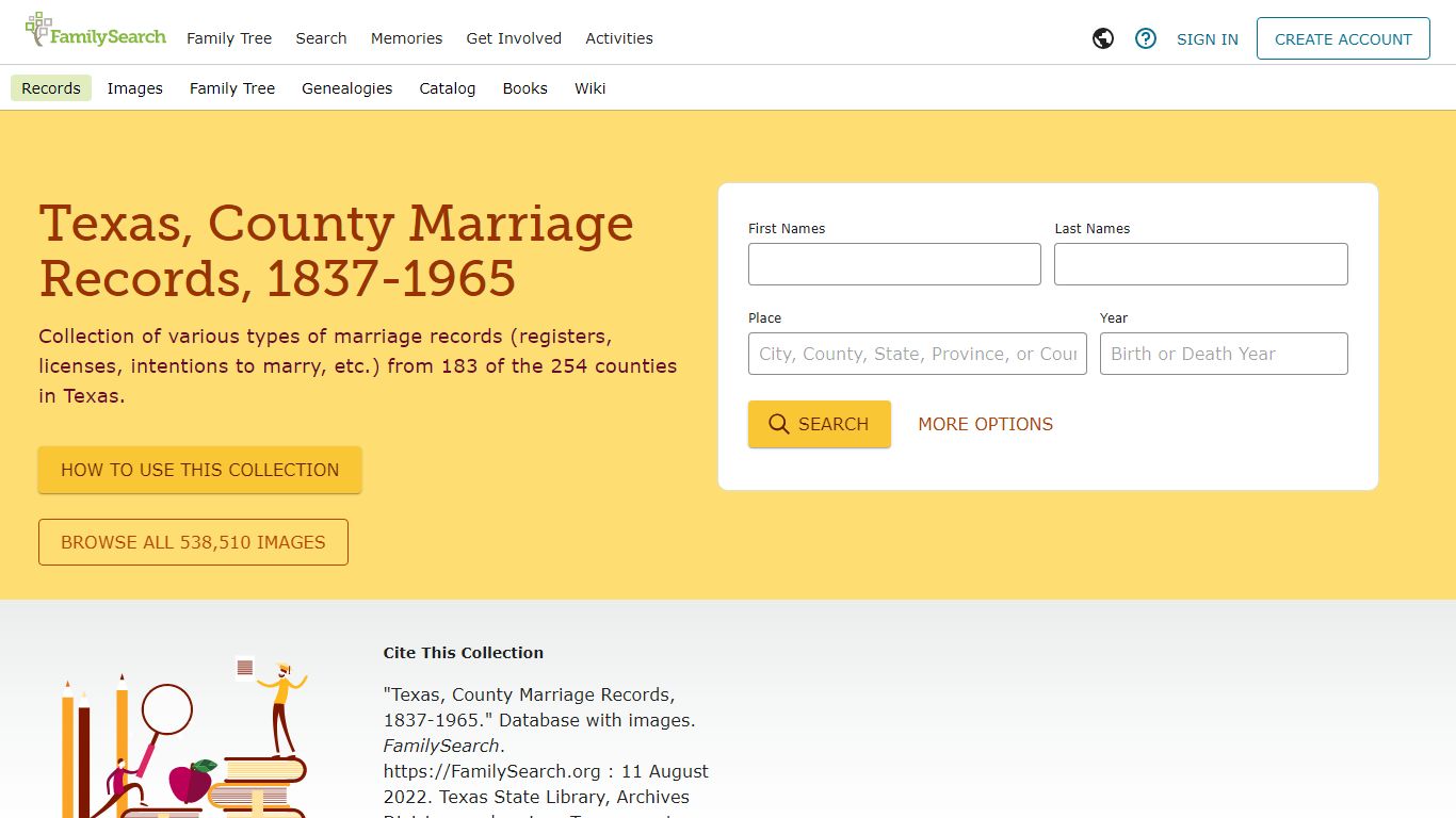 Texas, County Marriage Records, 1837-1965 • FamilySearch