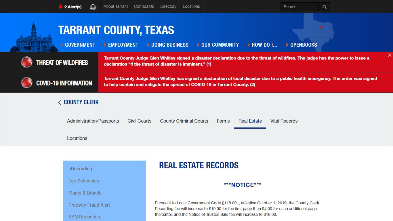 Real Estate Records - Tarrant County, Texas